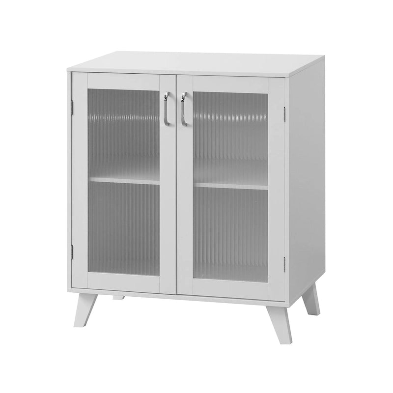 Organizador moderno de almacenamiento para baño con puertas de vidrio y estante ajustable