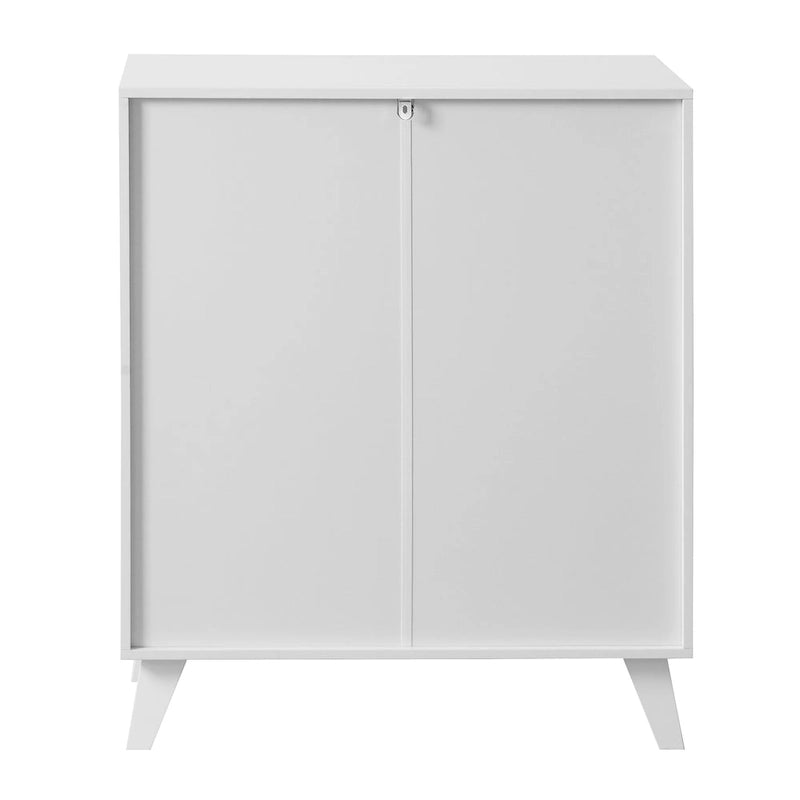Mobiletto moderno da bagno con ante in vetro e ripiano regolabile