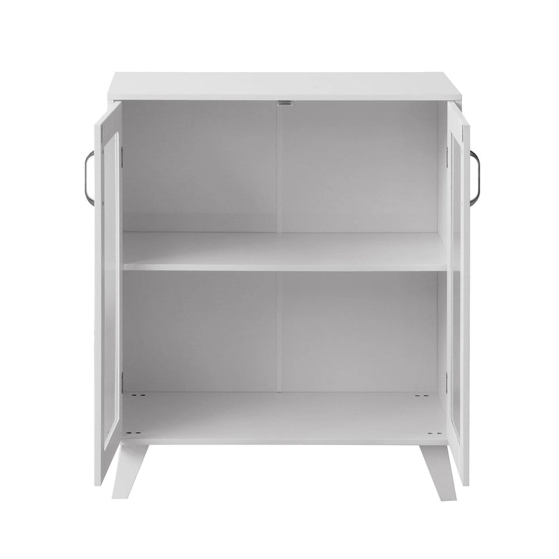 Organizador moderno de almacenamiento para baño con puertas de vidrio y estante ajustable