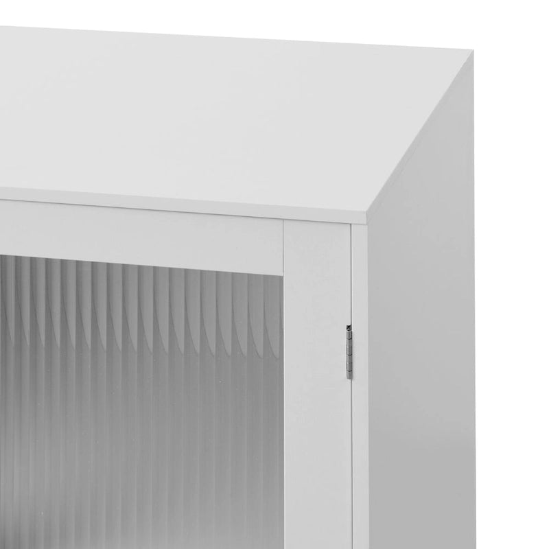Mobiletto moderno da bagno con ante in vetro e ripiano regolabile