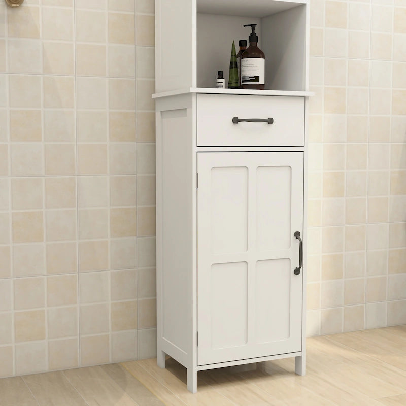 Armario de pie con 1 puerta y 1 cajón - blanco