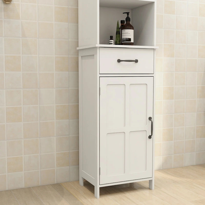 Stand-Schrank mit 1 Tür und 1 Schublade - Weiß