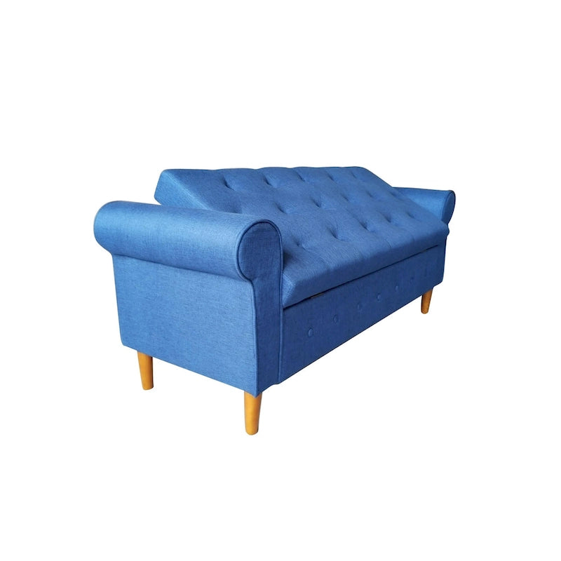 Banc de rangement capitonné à boutons pour chambre de 62