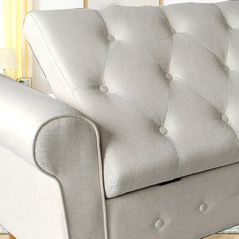 Banc de rangement capitonné à boutons pour chambre de 62