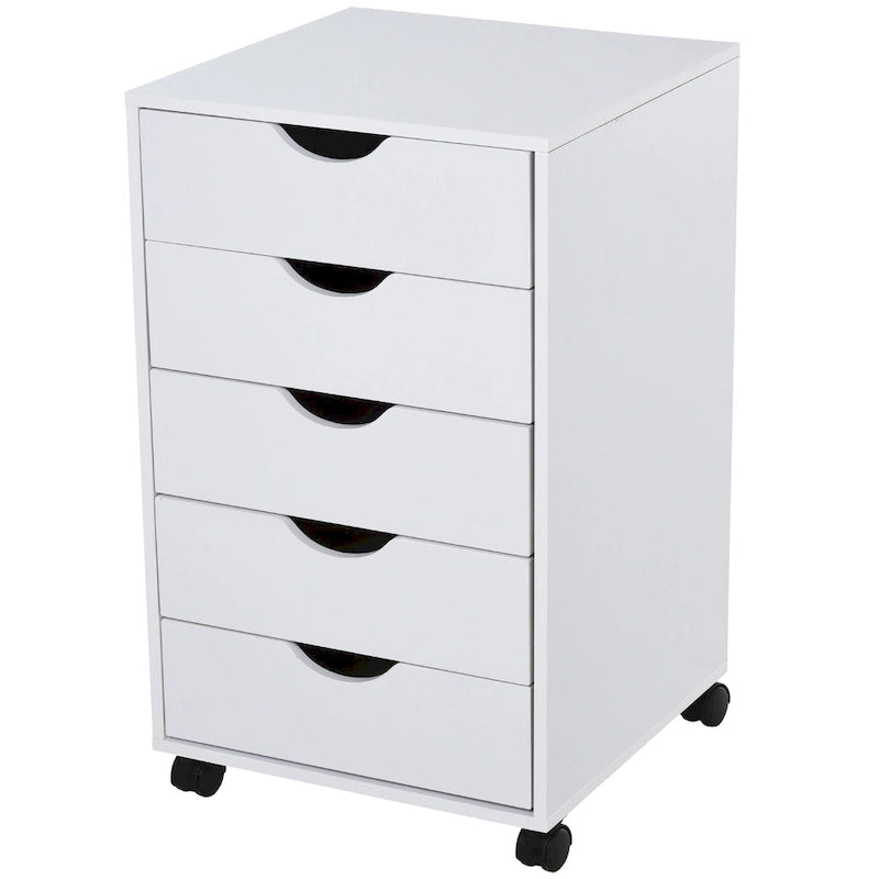 Organizador rodante de almacenamiento con 5 cajones, estilo nórdico minimalista y ruedas