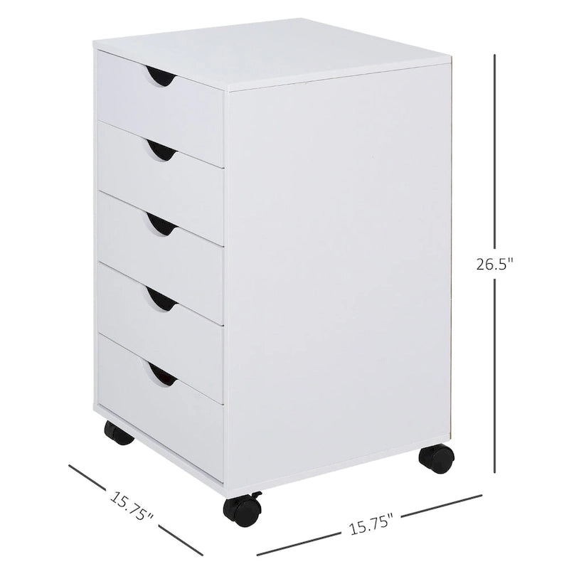 Organizador rodante de almacenamiento con 5 cajones, estilo nórdico minimalista y ruedas