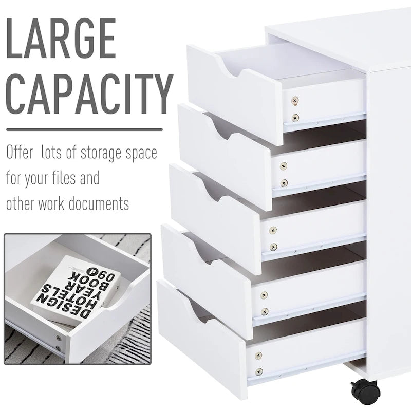 Organizador rodante de almacenamiento con 5 cajones, estilo nórdico minimalista y ruedas