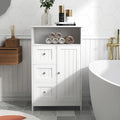 Organizador de madera con 1 estante y 3 cajones, armario de almacenamiento para baño