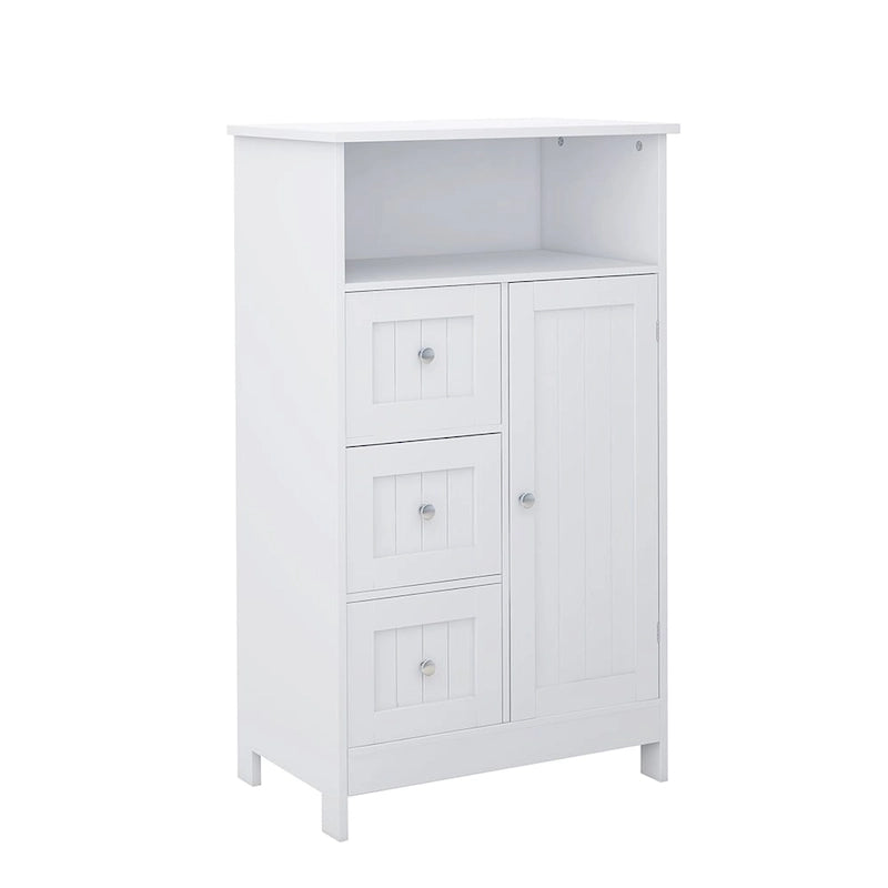 Organizador de madera con 1 estante y 3 cajones, armario de almacenamiento para baño