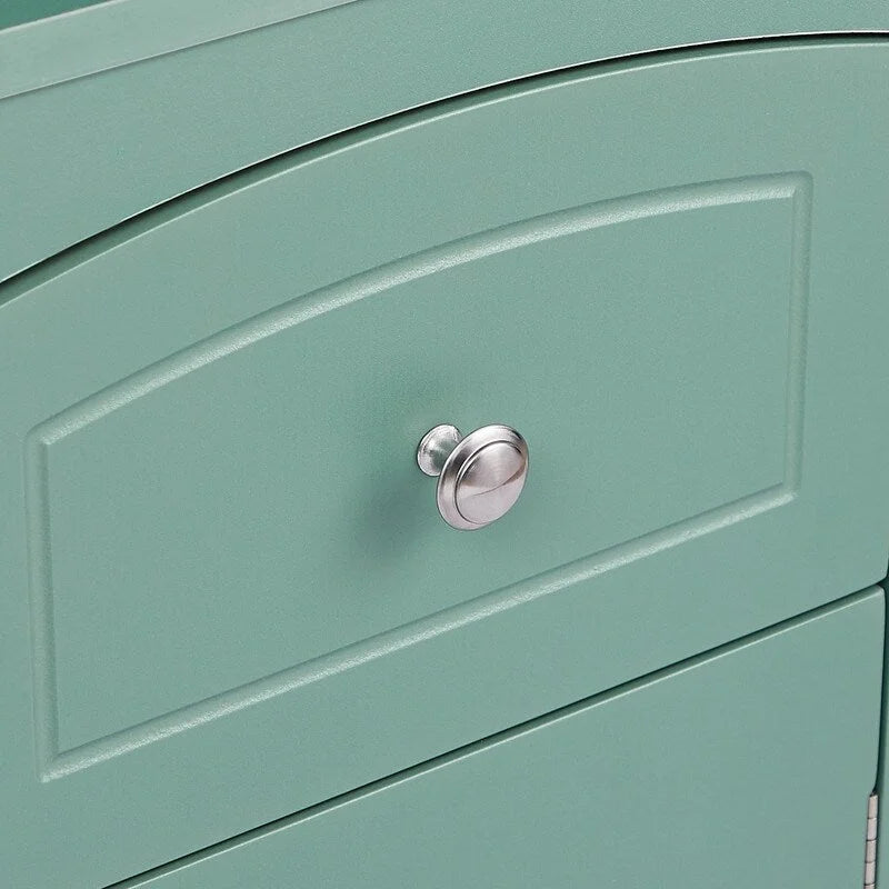 67 hoher Badezimmerschrank, freistehender Aufbewahrungsschrank mit Schublade, MDF-Platte und verstellbarem Einlegeboden, Grün