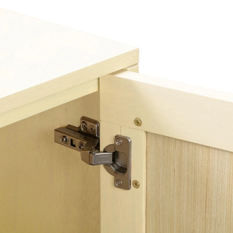 Sideboard aus Rohrgeflecht und Messing im Jungle-Chic-Stil