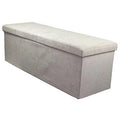 Sorbus Storage Bench Chest - Collapsible/Folding Bench Ottoman with Cover Contemporary Faux Suede (Beige)