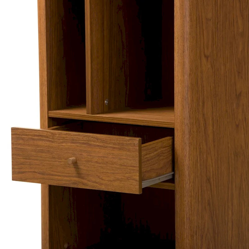 Sideboard-Aufbewahrungsschrank im Mid-Century-Modern-Stil mit 1 Schublade und Bücherregal