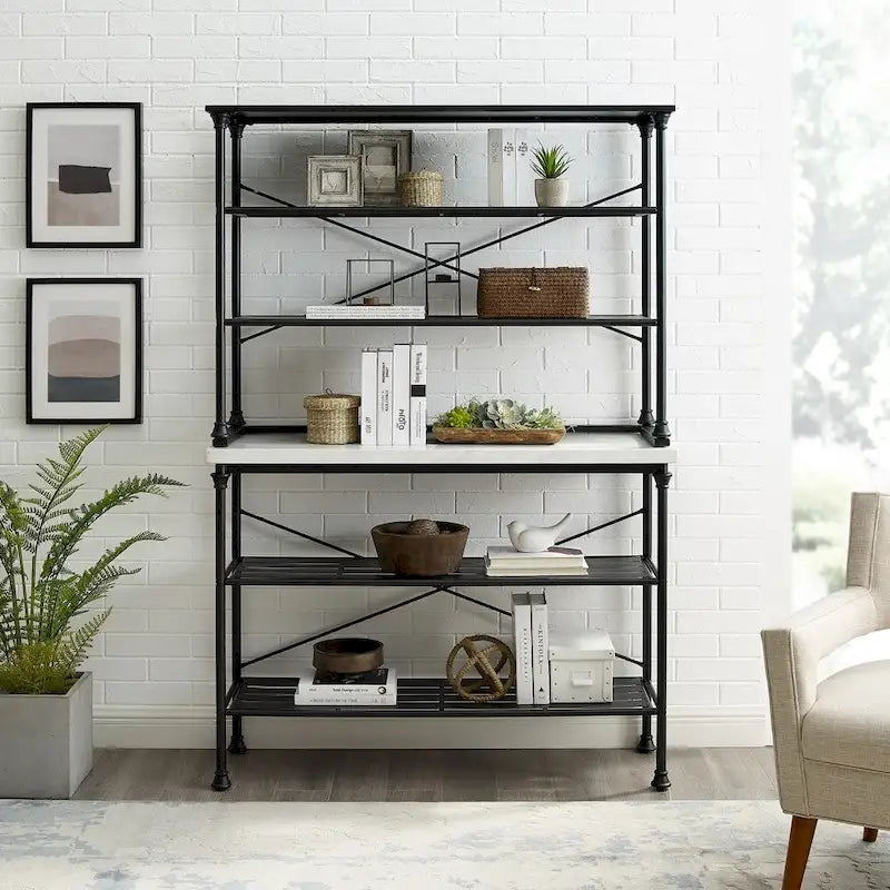 Estantería de panadero con vitrina, estilo industrial francés