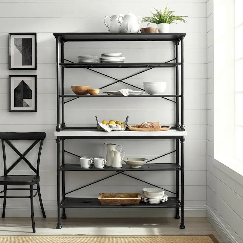 Estantería de panadero con vitrina, estilo industrial francés