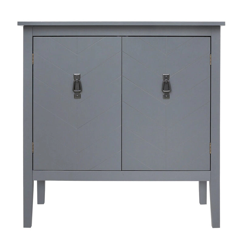 Holzschrank mit 2 Türen, grauer Holzschrank im Vintage-Stil