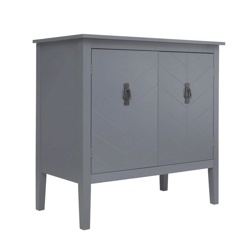 Armarios de madera con 2 puertas, armario de madera gris de estilo vintage