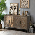 Houten dressoir met 4 deuren en twillpatroon
