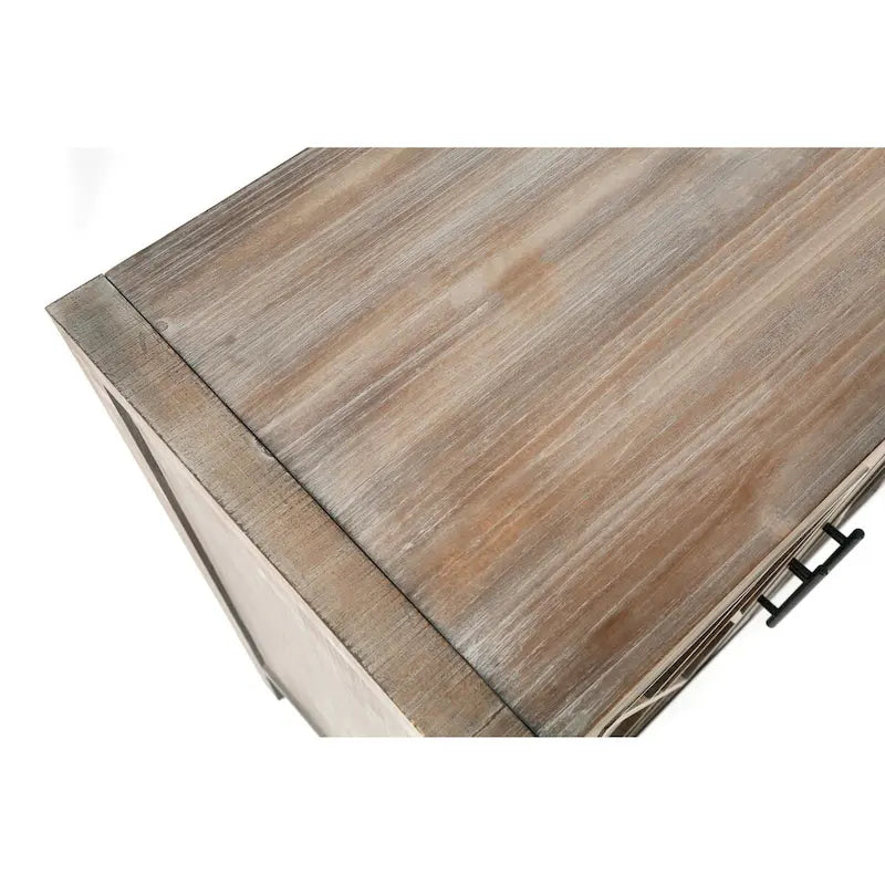 Houten dressoir met 4 deuren en twillpatroon