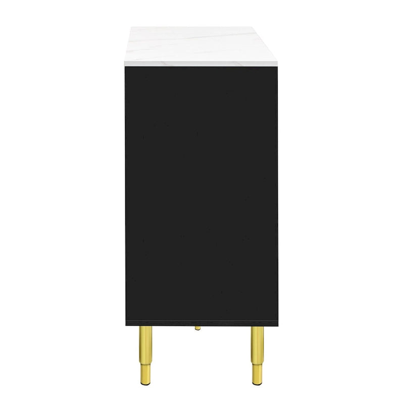 Buffet contemporain avec portes vitrées