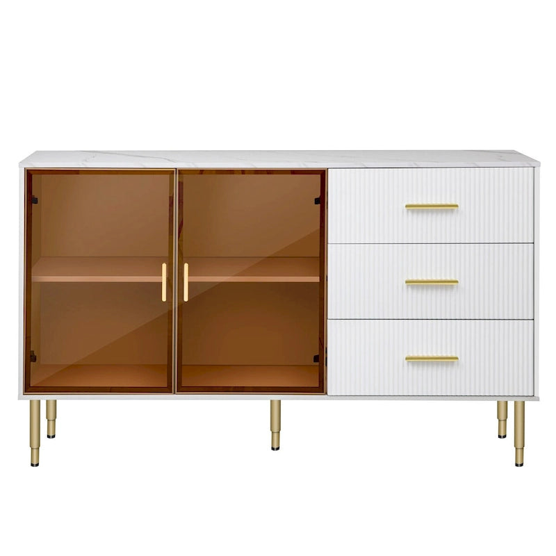 Buffet contemporain avec portes vitrées