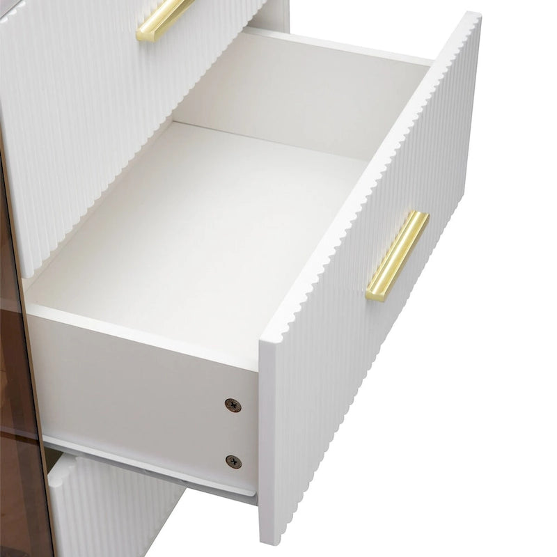Buffet contemporain avec portes vitrées