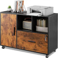 Houten laterale archiefkast met 1 lade - 15.8D x 36.6W x 25H