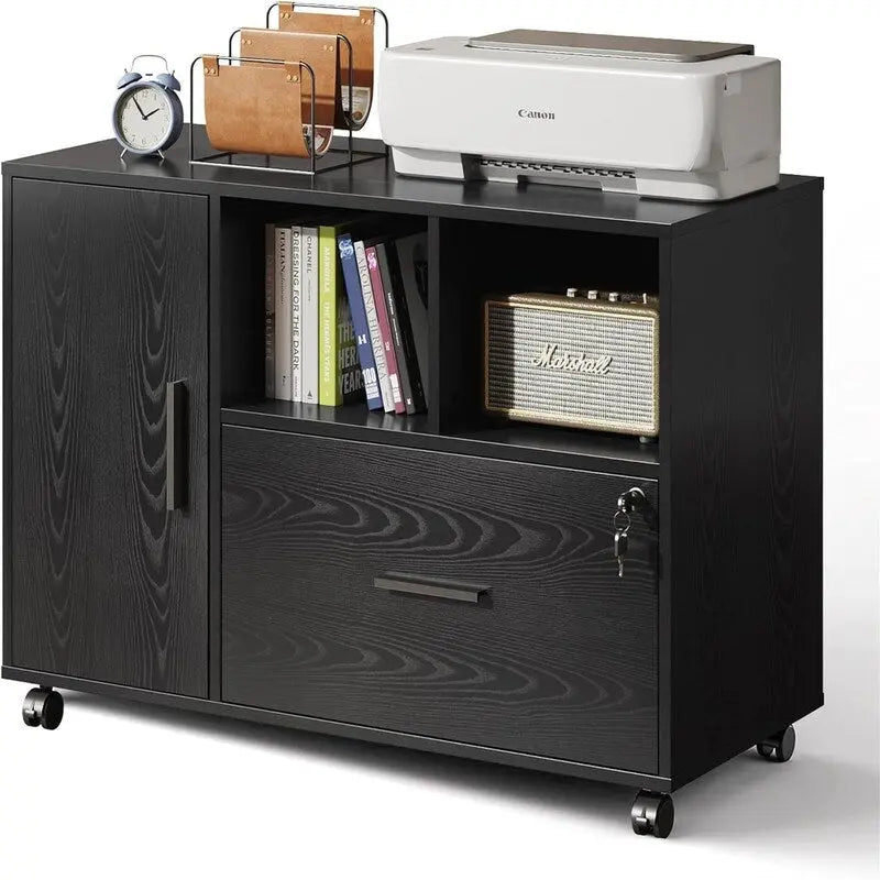 Archivador lateral de madera con 1 cajón - 15.8D x 36.6W x 25H