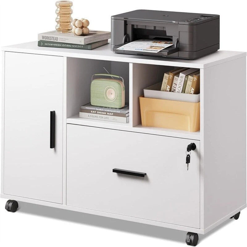 Houten laterale archiefkast met 1 lade - 15.8D x 36.6W x 25H