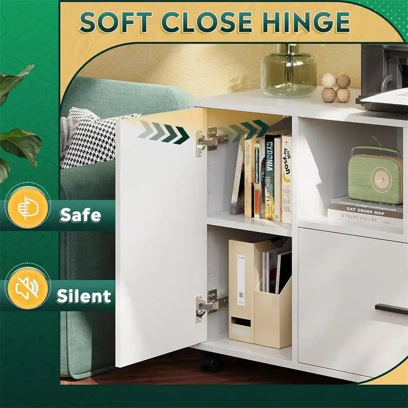 Houten laterale archiefkast met 1 lade - 15.8D x 36.6W x 25H