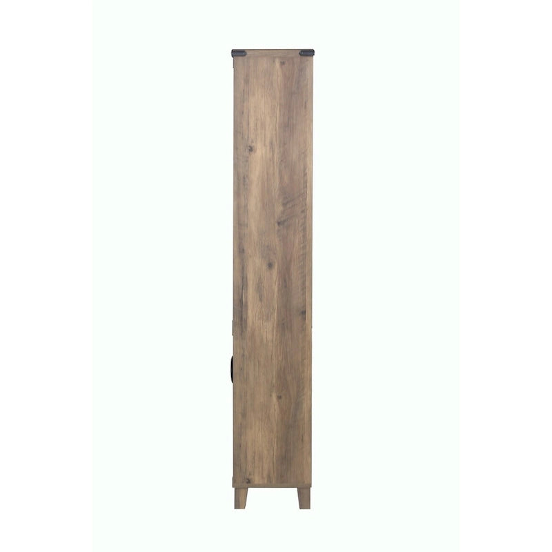 Librería rústica estilo granja de roble con 2 puertas - 12W x 30.7D x 67.4H