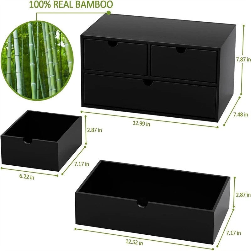 Organizador de escritorio de bambú