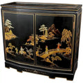 Armario japonés artesanal con frente inclinado - 32.00W x 13.00D x 30.00H