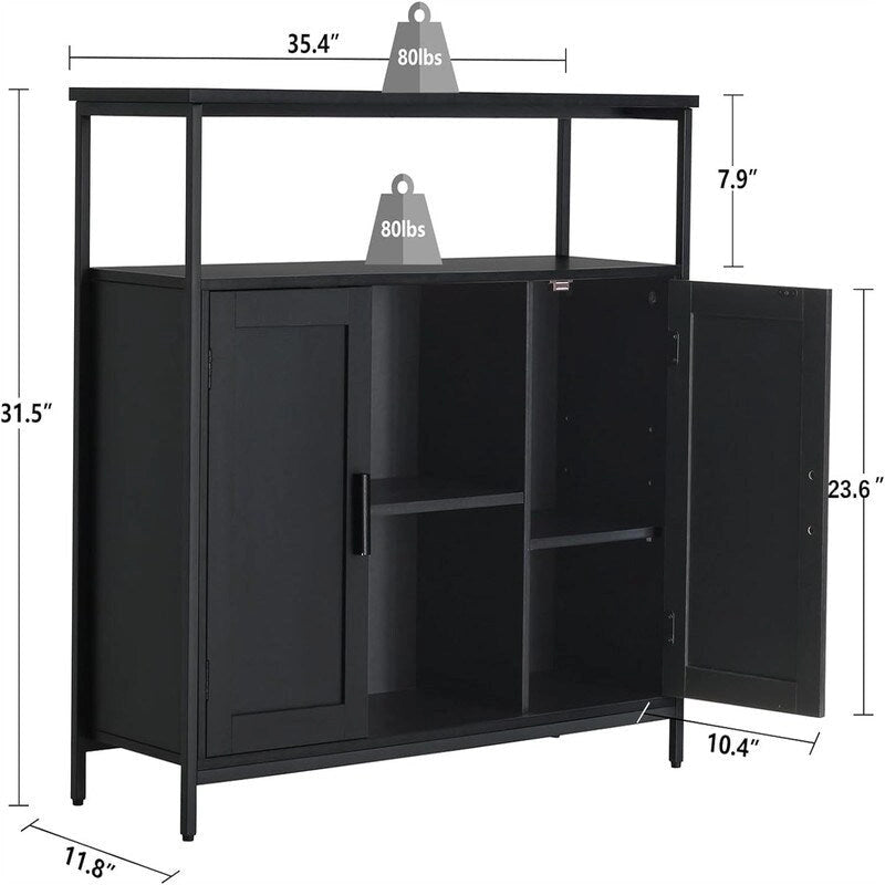 Meuble de rangement à 2 portes - 11.81P x 35.43L x 31.5H