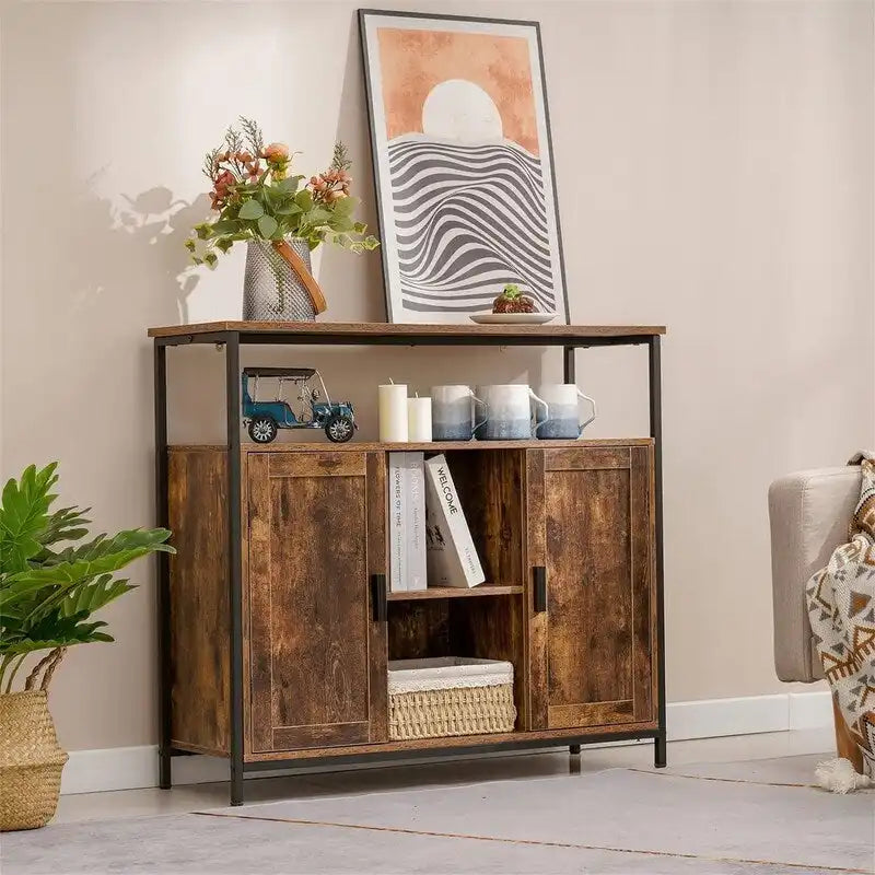 Meuble de rangement à 2 portes - 11.81P x 35.43L x 31.5H