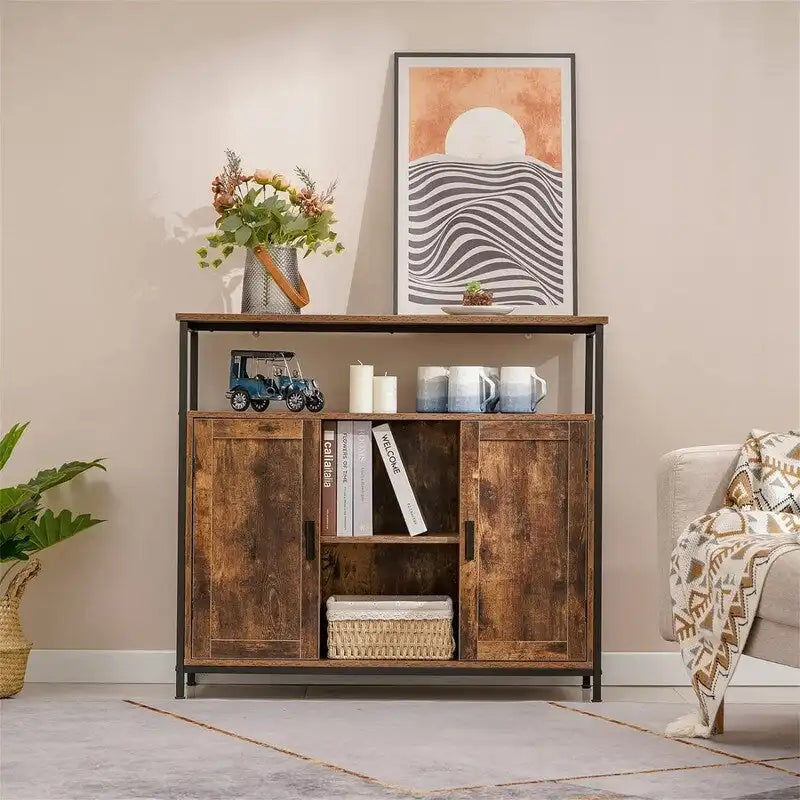 Meuble de rangement à 2 portes - 11.81P x 35.43L x 31.5H