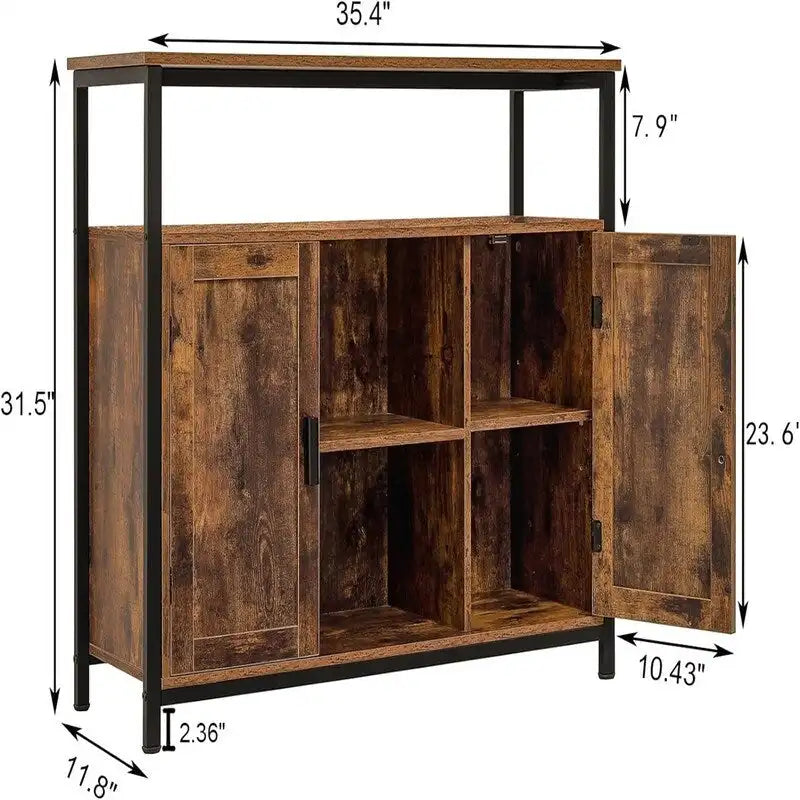 Meuble de rangement à 2 portes - 11.81P x 35.43L x 31.5H