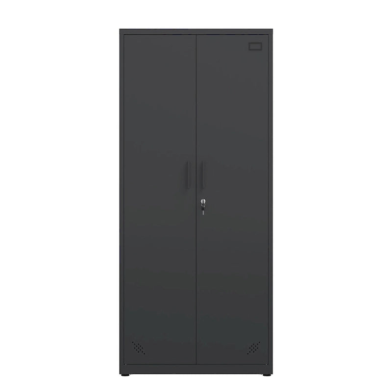 Armario metálico de almacenamiento con 2 puertas y estantes ajustables, archivador alto con cerradura para oficina en casa, garaje o despensa de cocina
