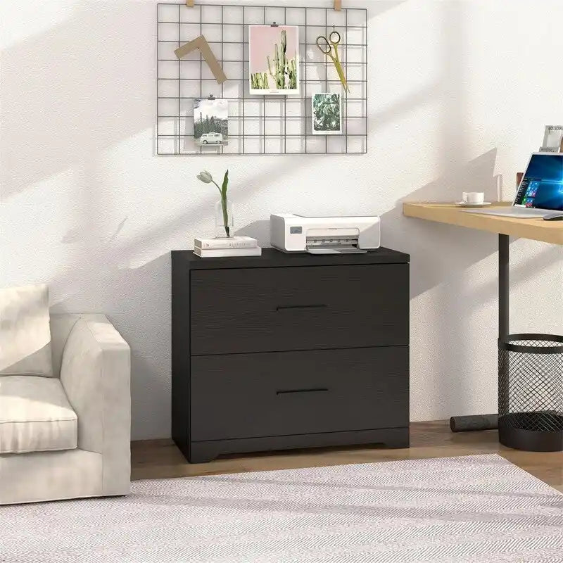 Holzhängeregistraturschrank mit 2 Schubladen - 27.17D x 33.86W x 29.33H