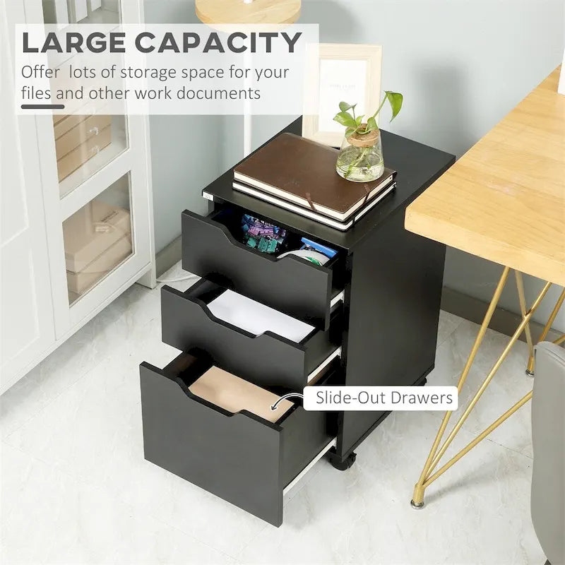 Mobile contenitore organizer mobile con cassetto e ruote, supporto per stampante