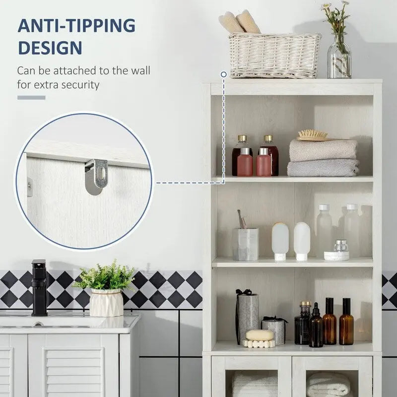 Armario alto de almacenamiento para baño - 11.75D x 20.75W x 63.75H