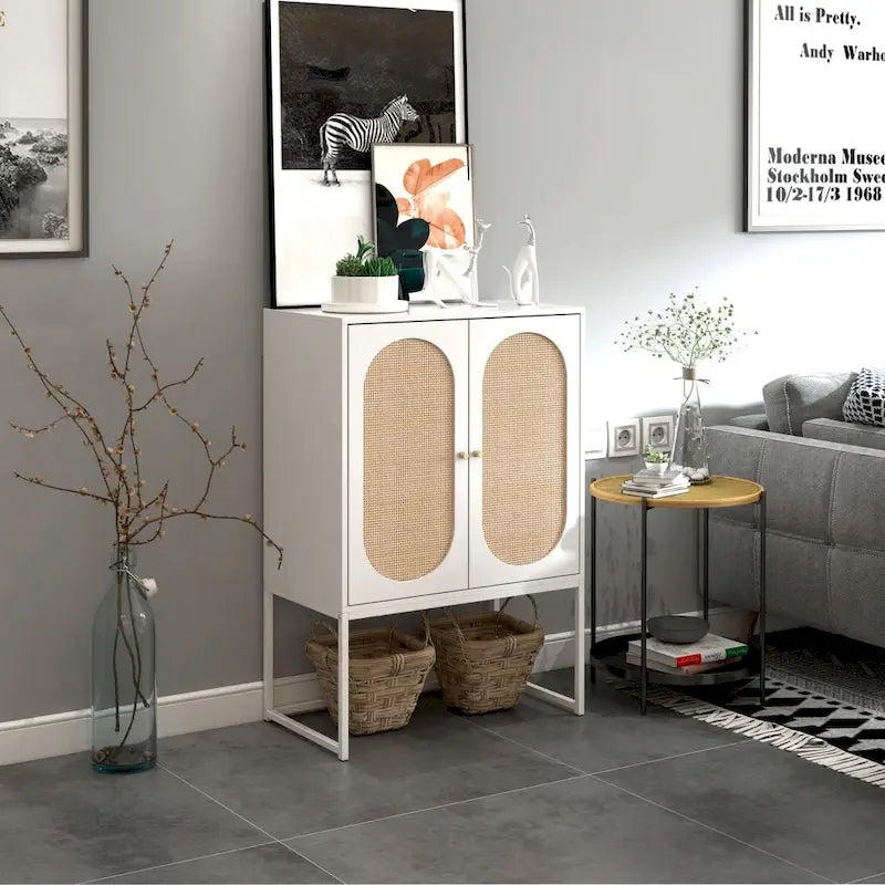 Armario alto independiente con estante ajustable para sala de estar, dormitorio o pasillo - 26.78 x 15.75 x 41.23H