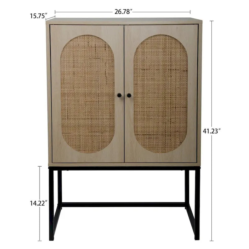 Armario alto independiente con estante ajustable para sala de estar, dormitorio o pasillo - 26.78 x 15.75 x 41.23H