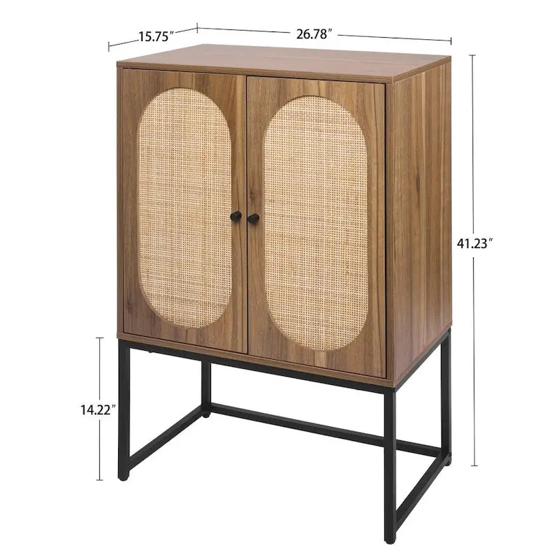 Hoher freistehender Schrank mit verstellbarem Einlegeboden für Wohnzimmer, Schlafzimmer und Flur - 26.78 x 15.75 x 41.23H