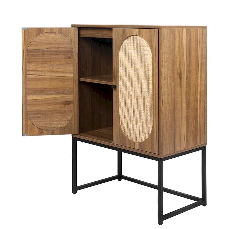 Hoher freistehender Schrank mit verstellbarem Einlegeboden für Wohnzimmer, Schlafzimmer und Flur - 26.78 x 15.75 x 41.23H