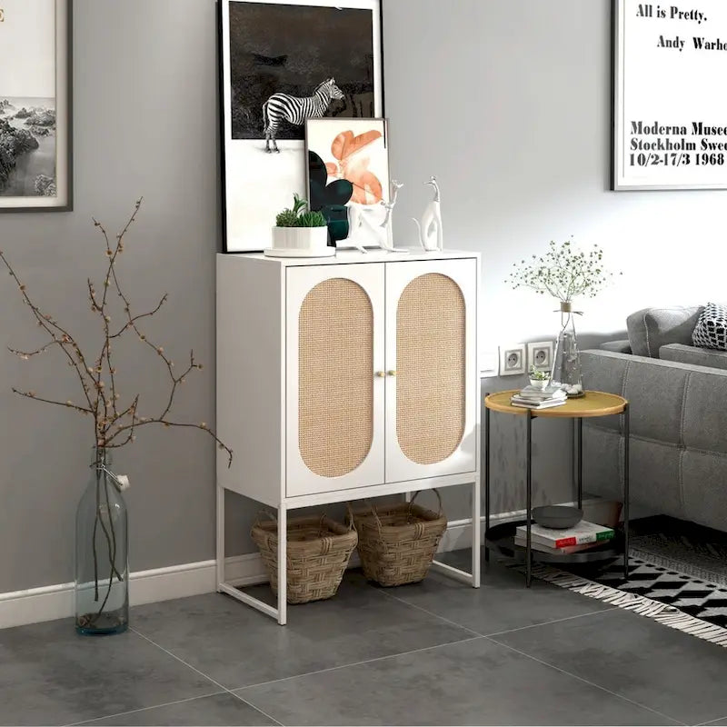 Hoher freistehender Schrank mit verstellbarem Einlegeboden für Wohnzimmer, Schlafzimmer und Flur - 26.78 x 15.75 x 41.23H