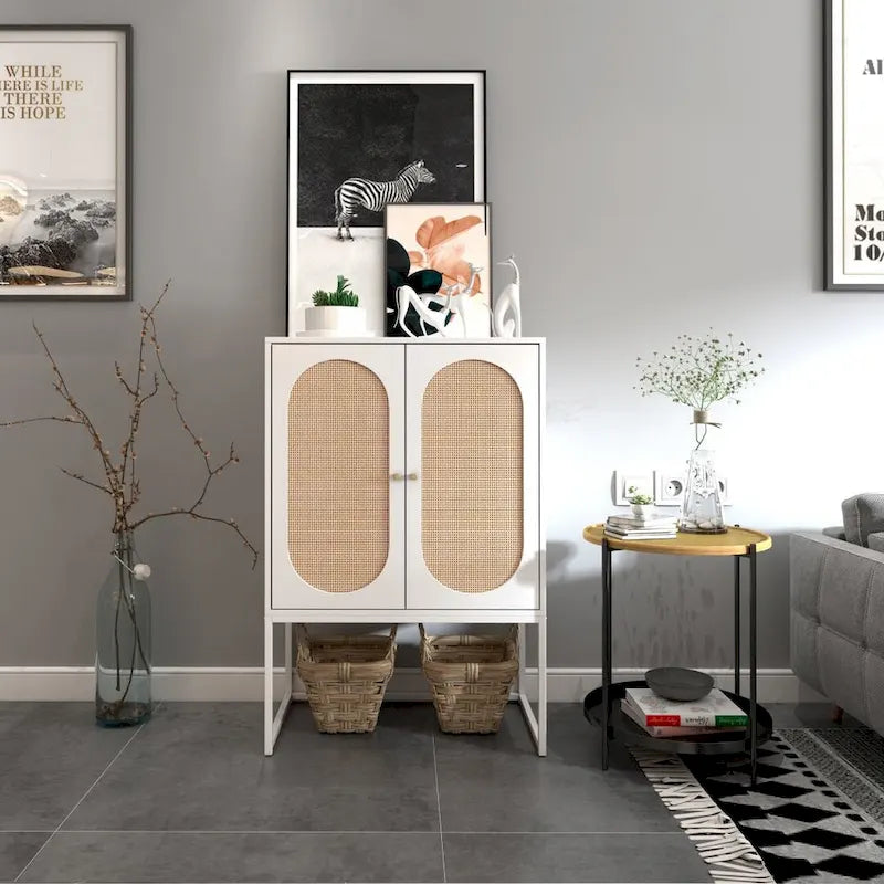 Hoher freistehender Schrank mit verstellbarem Einlegeboden für Wohnzimmer, Schlafzimmer und Flur - 26.78 x 15.75 x 41.23H