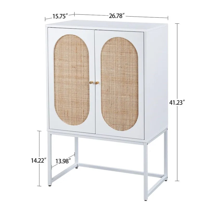 Hoher freistehender Schrank mit verstellbarem Einlegeboden für Wohnzimmer, Schlafzimmer und Flur - 26.78 x 15.75 x 41.23H