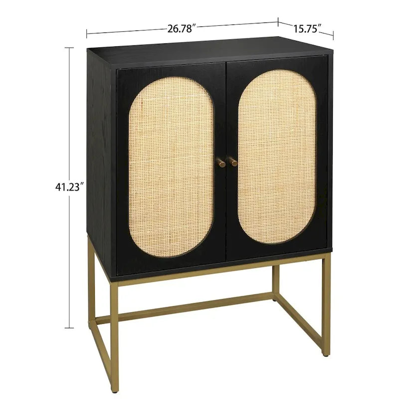 Hoher freistehender Schrank mit verstellbarem Einlegeboden für Wohnzimmer, Schlafzimmer und Flur - 26.78 x 15.75 x 41.23H