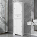 67 hoher Badezimmer-Holzschrank mit 2 Türen, Schublade und verstellbarem Einlegeboden